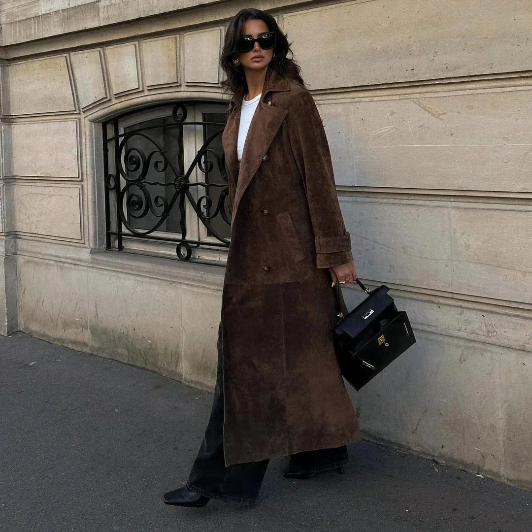 Isabelle | Suede Trenchcoat