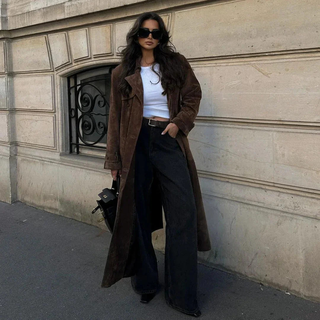 Isabelle | Suede Trenchcoat