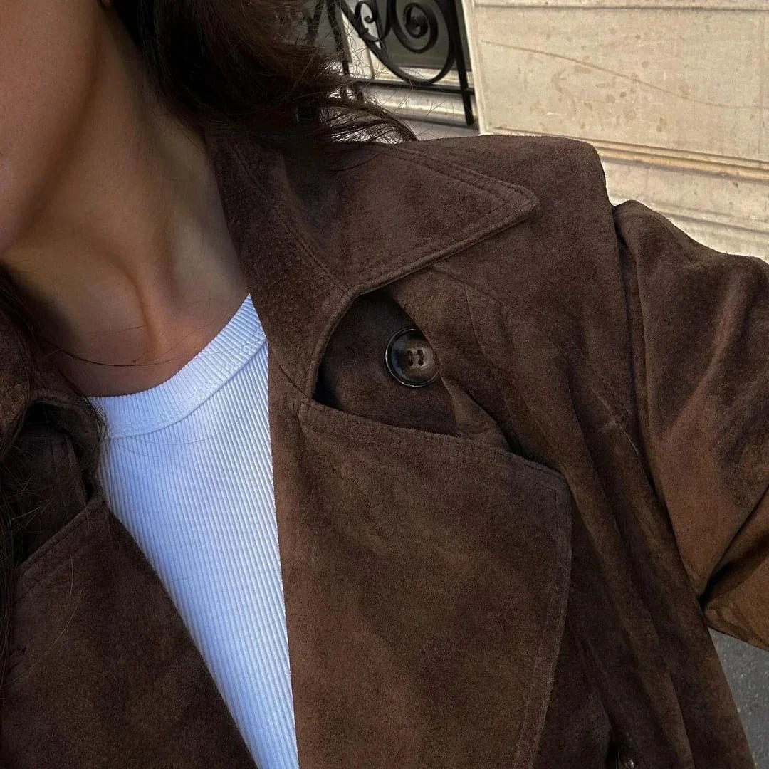 Isabelle | Suede Trenchcoat