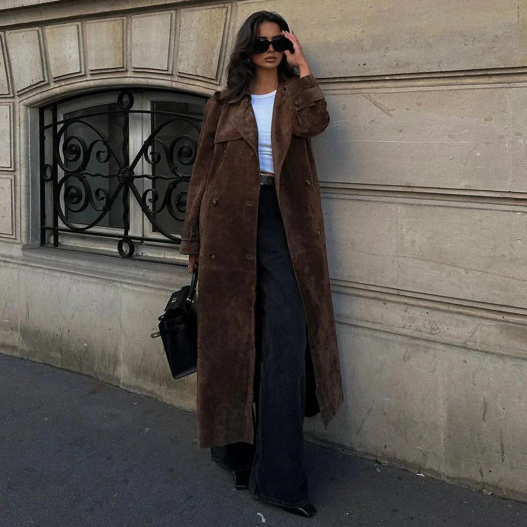Isabelle | Suede Trenchcoat