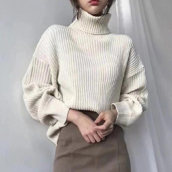 Celestine | Luxe Roll Neck Balloon Sleeve Jumper