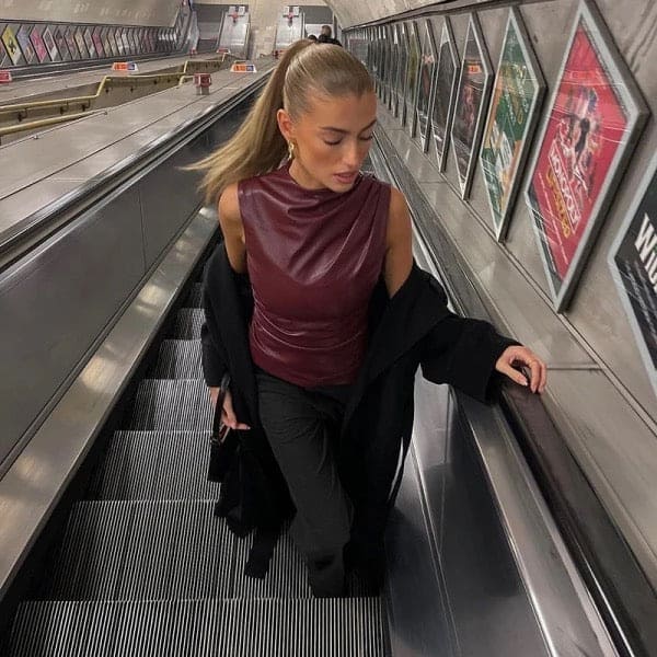 Claudine | Leather Top