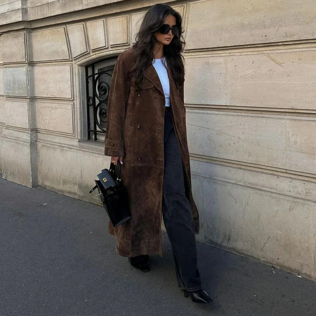 Isabelle | Suede Trenchcoat